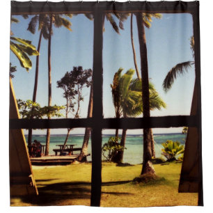 Cortina Para Box Cena de praia tropical de Fiji