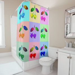 Cortina Para Box Cerejas Vivas Coloridas - Pop Art