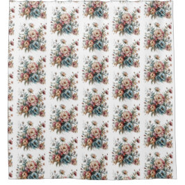 Cortina Para Box chá floral pastel Cortina