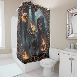 Cortina Para Box Chamas Góticas, a guardiã dos dados queimados.