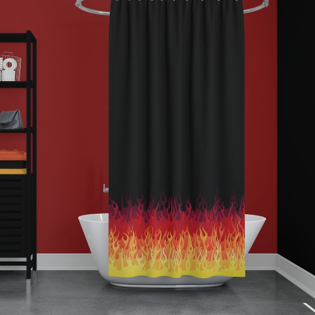 Cortina Para Box Chamas Red Hot Rod (Criador carregado)