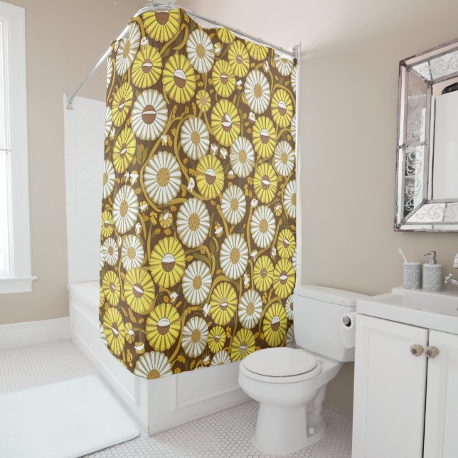 Cortina Para Box Charming Daisy Collection Versatile Floral Pattern (In Situ)