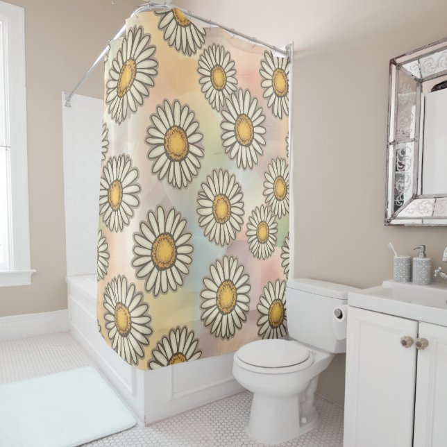Cortina Para Box Charming Daisy Collection Versatile Floral Pattern (In Situ)