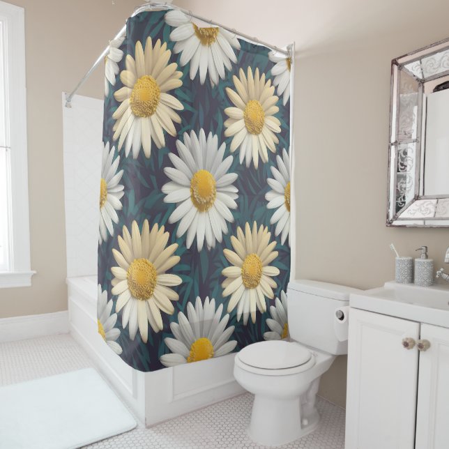 Cortina Para Box Charming Daisy Collection Versatile Floral Pattern (In Situ)