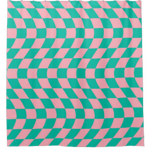 Cortina Para Box Checagem Verde Cor-de-rosa com placa retrorreflect
