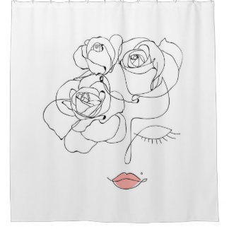 Cortina Para Box Chefe De Arte De Flores, Mulher De Arte De Linha C