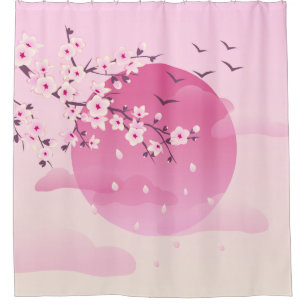 Cortina Para Box Cherry Blossoms - Paisagem Japonesa