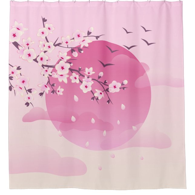 Cortina Para Box Cherry Blossoms - Paisagem Japonesa (Frente)