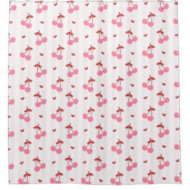 Cortina Para Box Cherry Pattern with Hearts 