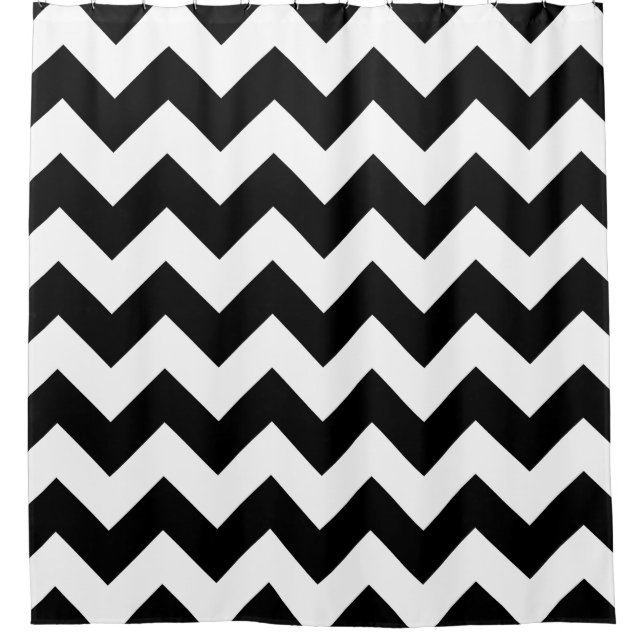 Cortina Para Box Chevron Branco Preto (Frente)