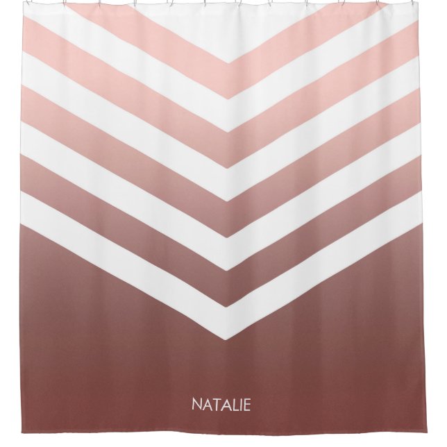 Cortina Para Box Chevrons Dourados rosa (Frente)