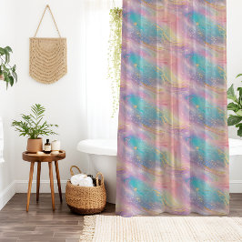 Cortina Para Box Chic Abstract Pastel Glitter Color Pattern