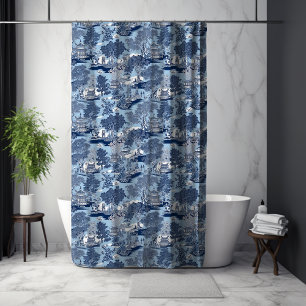 Cortina Para Box Chic Blue Willow chinoiserie cott