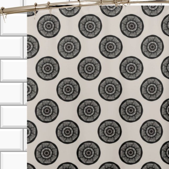 Cortina Para Box Chic Wheel Pattern Mocha Brown (Criador carregado)