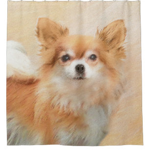 Cortina Para Box Chihuahua Pintura De Cachorro De Cabelo Longo