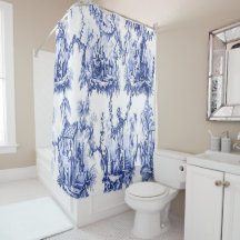 Chinoiserie azul e branca