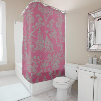 Cortina Para Box Chinoiserie Rosa