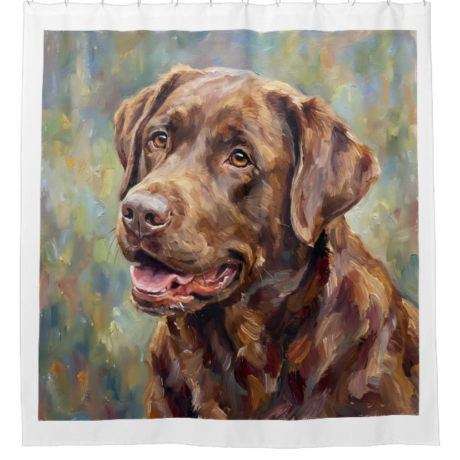Cortina Para Box Chocolate Labrador Retriever Impressionist Art (Frente)