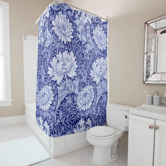 Cortina Para Box Chrysanthemum Blue, William Morris (In Situ)