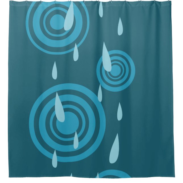 Cortina Para Box Chuva Azul (Frente)