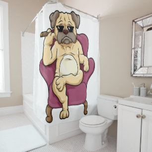 Cortina Para Box Cigarro De Fumar Cachorro Pug Muito Legal