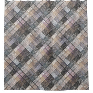 Cortina Para Box Cinza checkered.