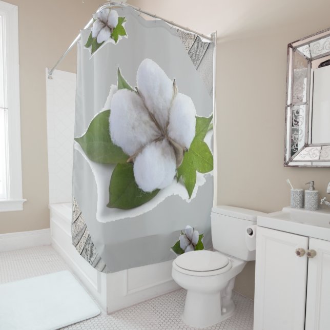 Cortina Para Box Cinza de Algodão da Cortina chá (In Situ)