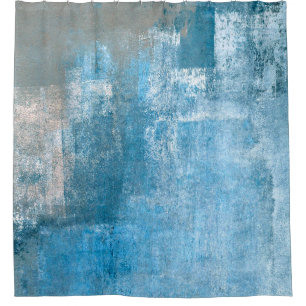 Cortina Para Box Cinza e pintura de Abstrato azul, abstrato, tinta