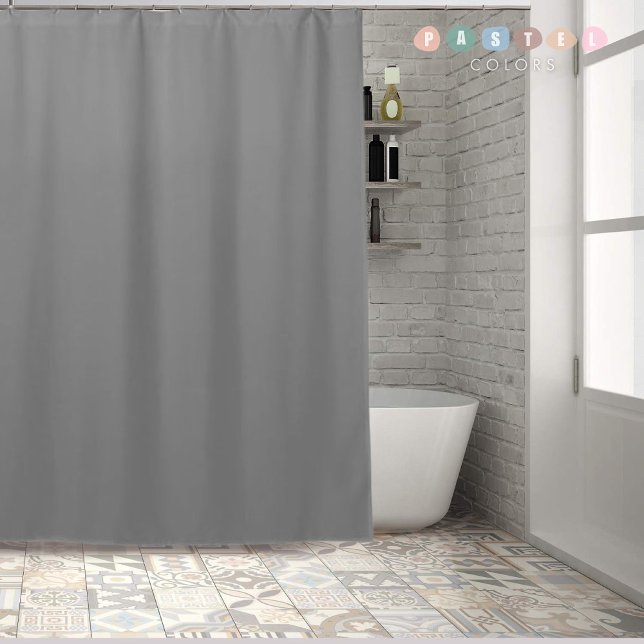 Cortina Para Box Cinza Pastel Aço Cinza Claro Sólido e Macio (Solid Soft Light Gray Pastel Steel Grey Color Shower Curtain
)