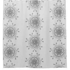 Cortina Para Box Cinza tribal branca