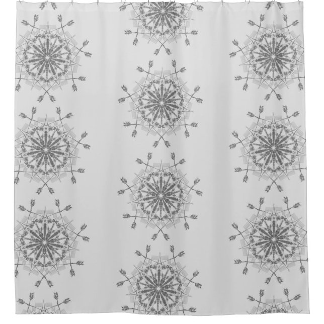 Cortina Para Box Cinza tribal branca (Frente)