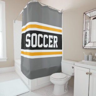 Cortina Para Box Cinzas Atletas do SOCCER -  Amarelas Negras