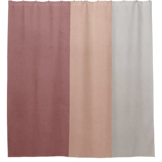 CORTINA PARA BOX CINZAS E PAPEL DE PAREDE ESTRIPADO VERMELHO (Frente)