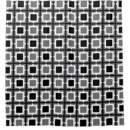 Cortina Para Box Cinzas, quadrados retrorreflectores preto e branco