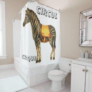 Cortina Para Box Circo Vintage executando zebra