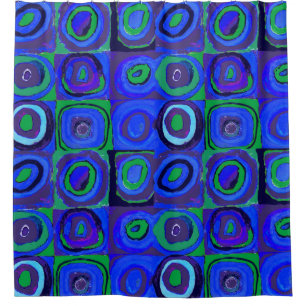 Cortina Para Box Círculo Quadrado do Kandinsky Farbstudie Blue Quad
