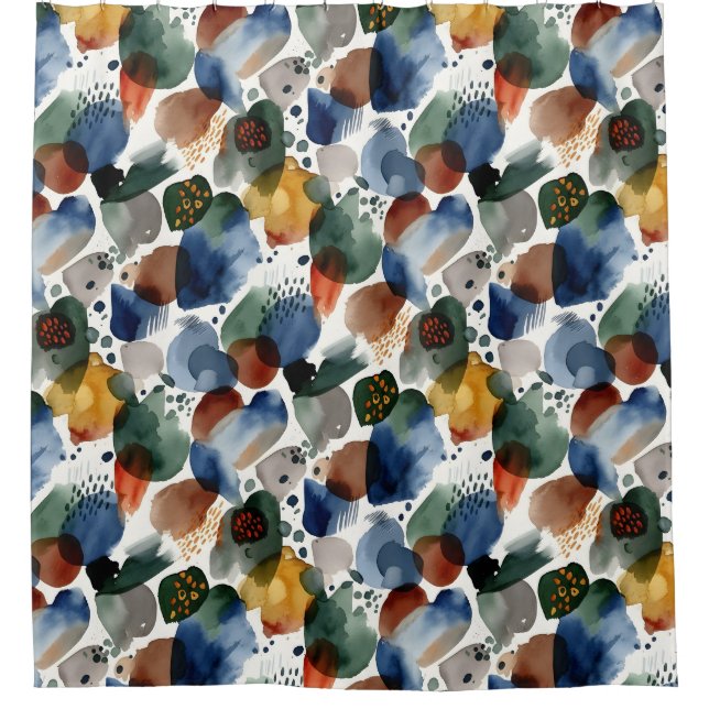 Cortina Para Box círculos abstratos sem costura (Frente)