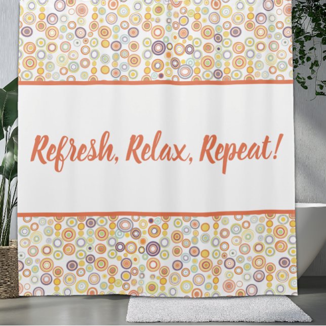 Cortina Para Box Círculos De Outono Moderno Do Século médio (Criador carregado)