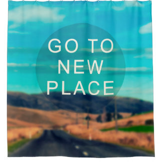 Cortina Para Box Citação de inspiração viagem - Vá para um novo lug