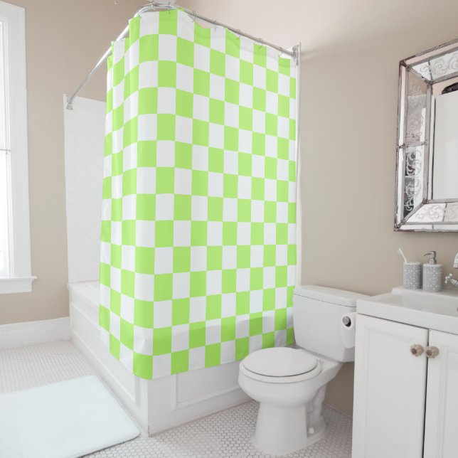 Cortina Para Box Classic visual lime checkerboard  (In Situ)