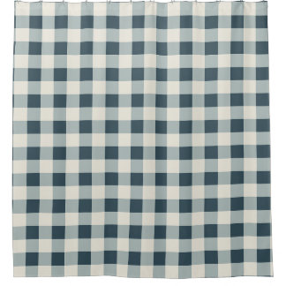 Cortina Para Box Clássico Blue Farmhouse Gingham Style