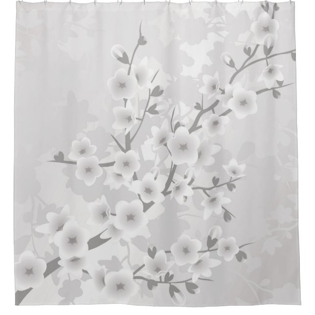 Cortina Para Box Clássico das flores das Cinzas quentes (Frente)