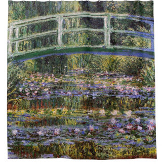 Cortina Para Box Claude Monet, lírios de água, ponte japonesa, jard