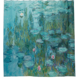 Cortina Para Box Claude Monet, Nenúfares, 1915, Azul Aqua