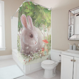 Cortina Para Box Coelhinho com Flores