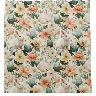 Cortina Para Box Coelho de Páscoa Floral Vintage (10)