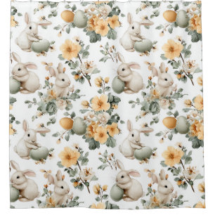Cortina Para Box Coelho de Páscoa Floral Vintage (2)