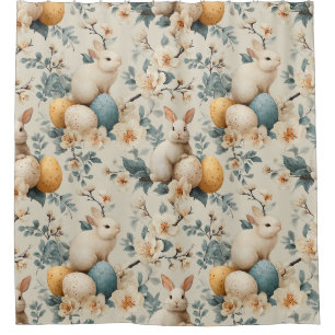 Cortina Para Box Coelho de Páscoa Floral Vintage (3)
