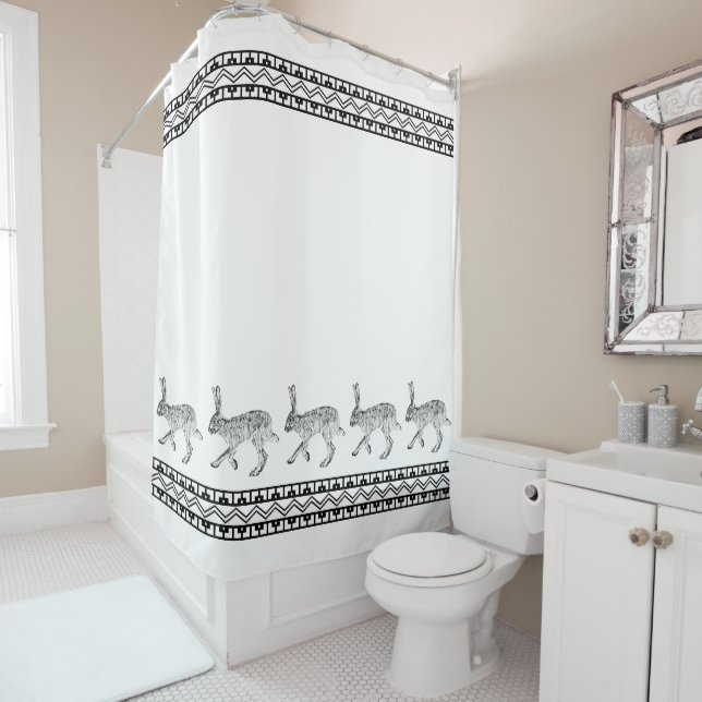 Cortina Para Box Coelho-do-sudoeste da Jackbit e Montanhas Geométri (In Situ)