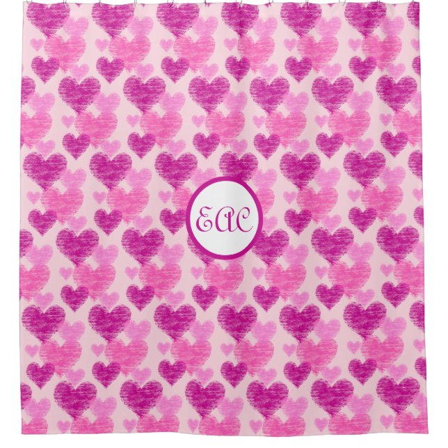 Cortina Para Box Colagem Cardíaca de Pinks Distintas (Frente)